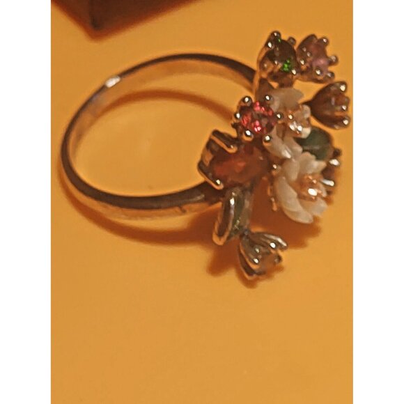 Italian Women's Size 7  Sterling Silver 925 Rhodolite & Diopside NEW - Picture 8 of 12